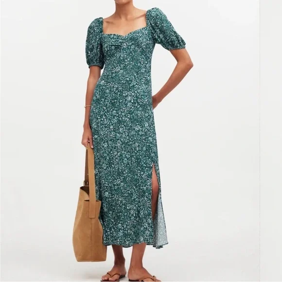 green emerald velvet dress Madewell NWT T-Shirt Dress, Forest Womens Size S main image 1